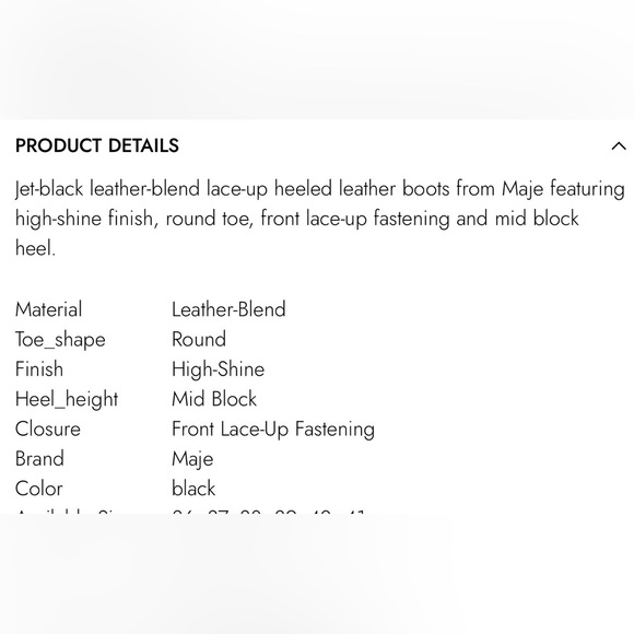 Maje Glossed Leather Lace-Up Combat Boots - Picture 5 of 7